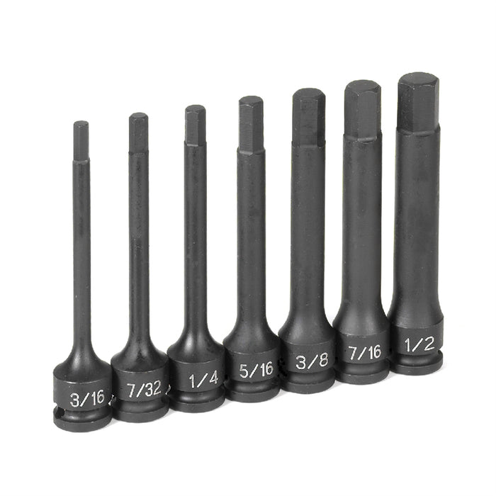 3/8" Dr. 7 Pc.  4" Length Fractional Hex Driver Set