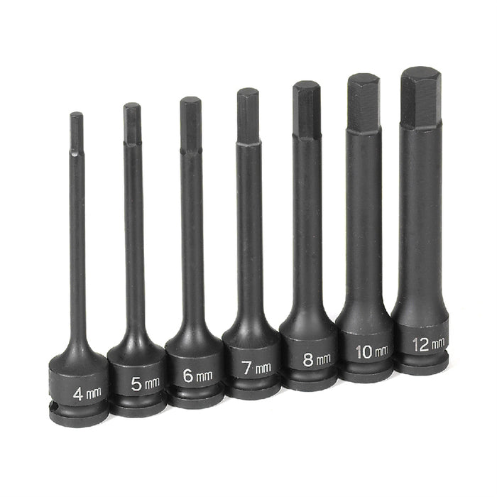 3/8" Dr. 7 Pc.  4" Length Metric Hex Driver Set