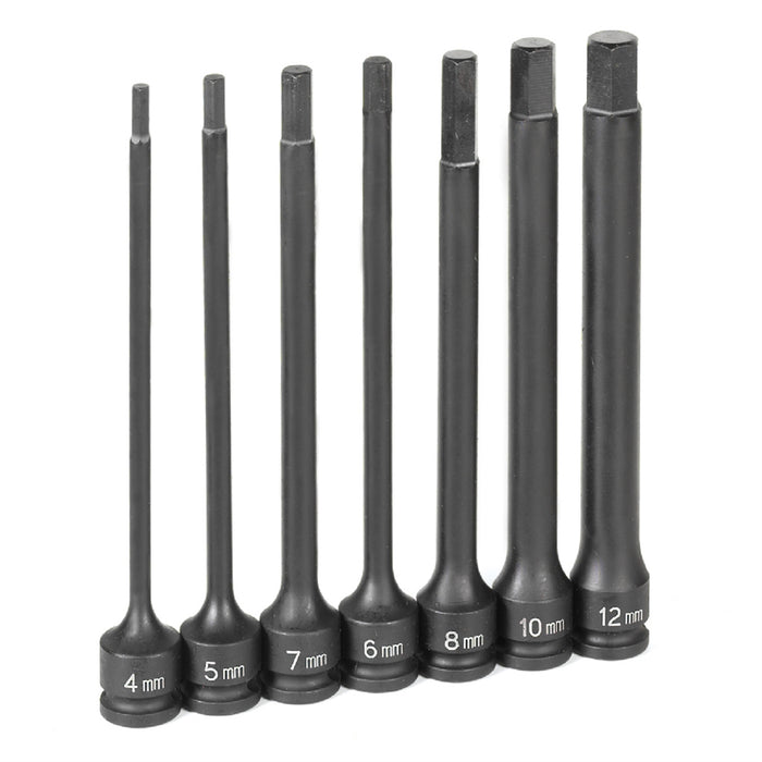 3/8" DR 7 PC 6" LENGTH METRIC HEX DRIVER SET