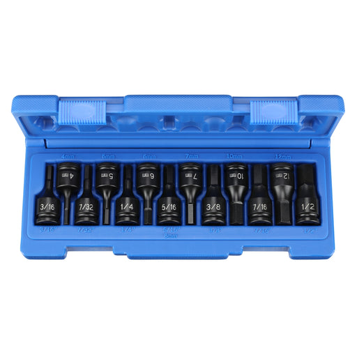 13 PC 3/8" DR FRACTIONAL & METRIC HEX DRIVER SET