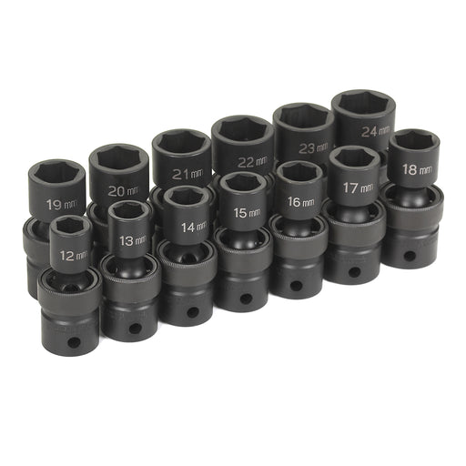 13 PC 1/2" DR STANDARD LENGTH METRIC UNIVERSAL SET