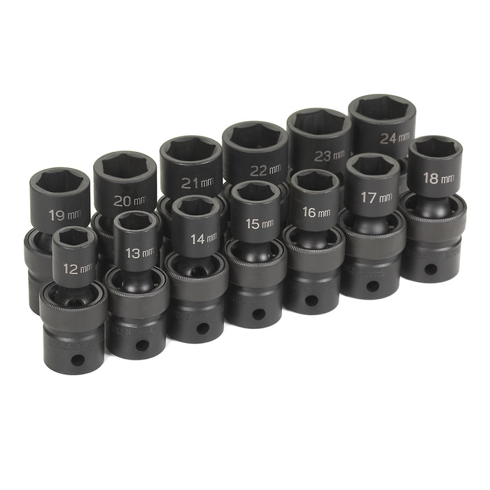13 PC 1/2" DR STANDARD LENGTH METRIC UNIVERSAL SET