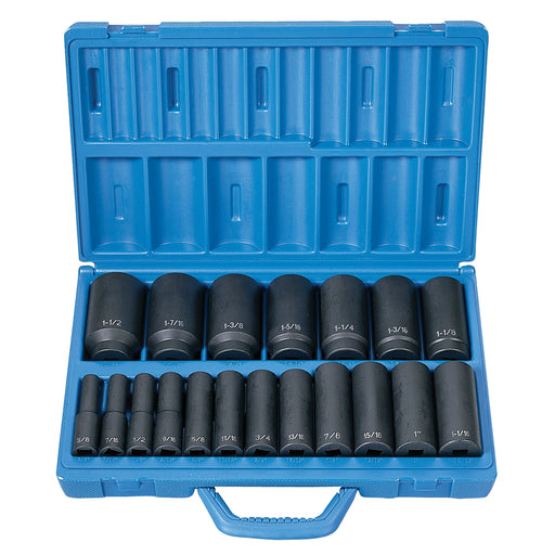 19 PC 1/2" DR DEEP LENGTH FRACTIONAL MASTER SET