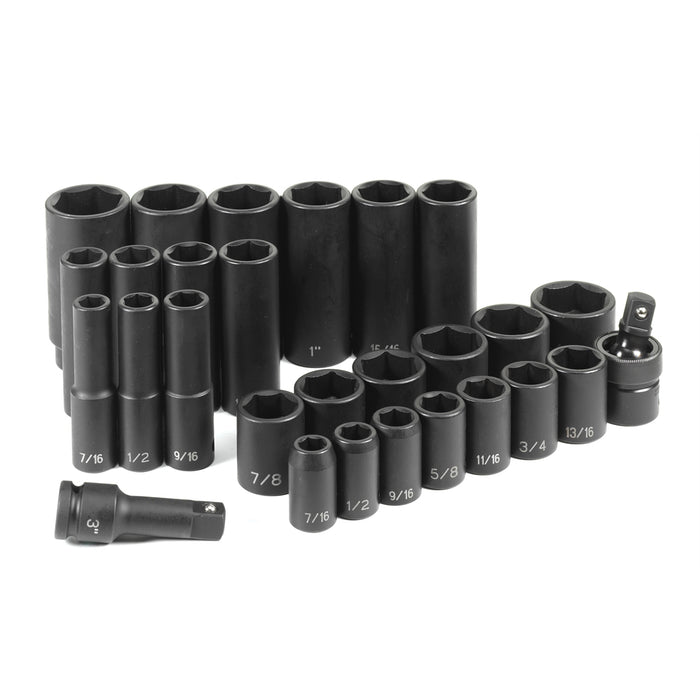 28 PC 1/2" DR STANDARD & DEEP LENGTH SET