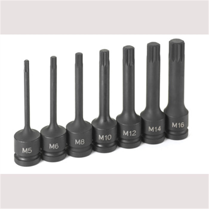 1/2" Drive 7pc Triple Square Driver Set - 4" Length