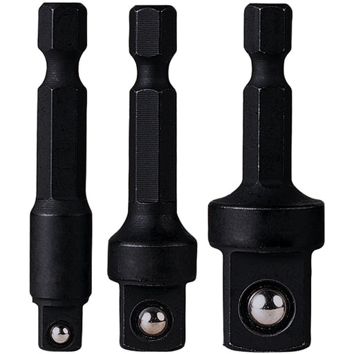 3 PC. 1/4" HEX TO SQUARE SOCKET ADAPTER SET