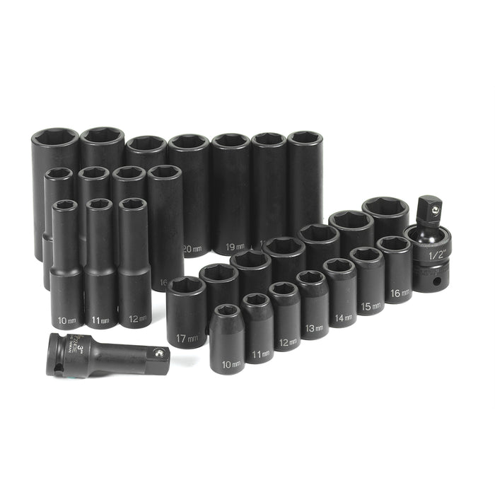 30 PC 1/2" DR STANDARD & DEEP LENGTH METRIC SET