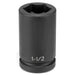 SOC 1-1/2 1"D BDD WHL IMP 6PT BLK