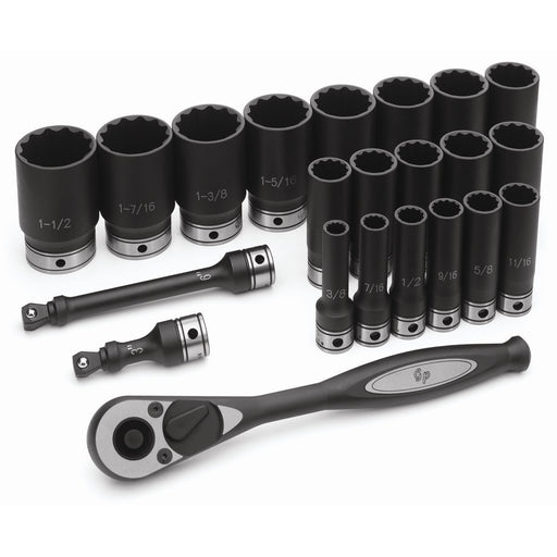 1/2" Dr. 22pc Fractional Deep Duo-Socket Set - 12