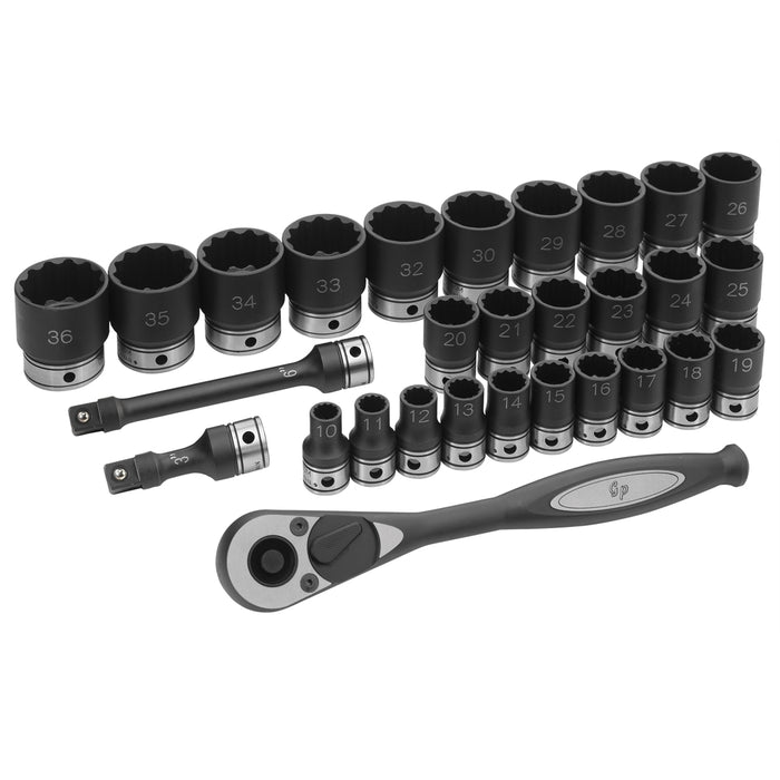 1/2" Dr. 29pc Metric Duo-Socket Set - 12 Pt.
