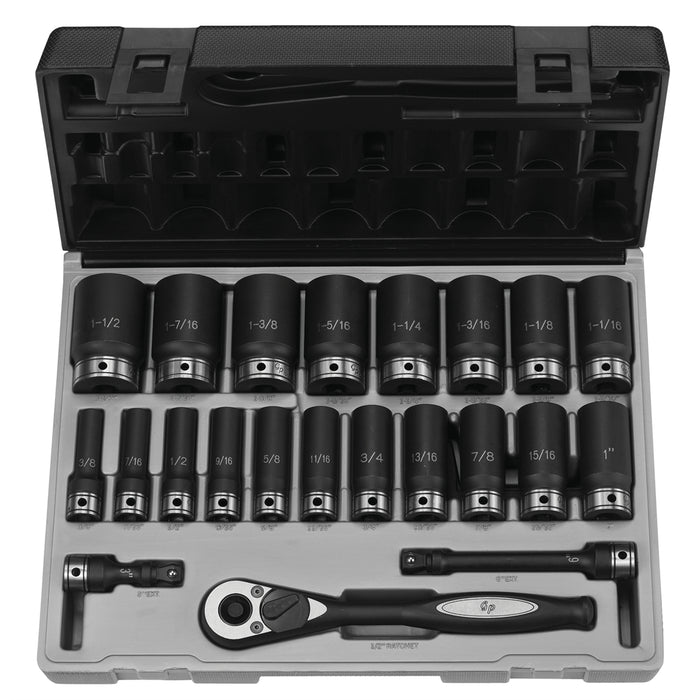 1/2" Dr. 22pc Fractional Deep Duo-Socket Set - 6 P