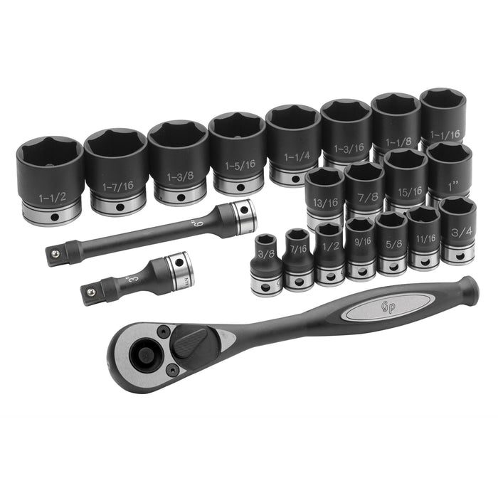 1/2" Dr. 22pc Fractional Duo-Socket Set - 6 Pt.