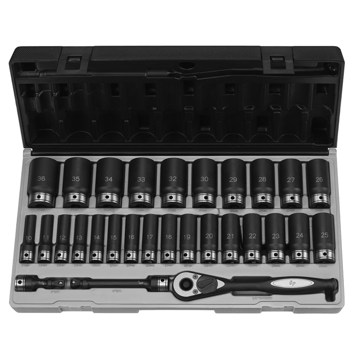 1/2" Dr. 29pc Metric Deep Duo-Socket Set - 6 Pt.
