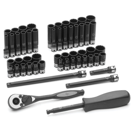 1/4" Dr. 53pc Fract. & Metric Duo-Socket Set - 12