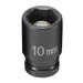 SOC 10MM 1/4D IMP MAG 6PT BLK