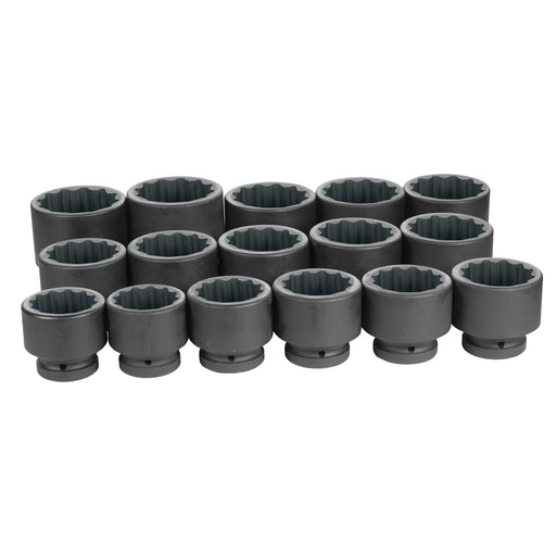 1" Drive 16 Piece 12 Point Fractional Set