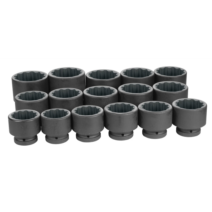 1" Drive 16 Piece 12 Point Fractional Set