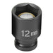 SOC 12MM 1/4D IMP MAG 6PT BLK