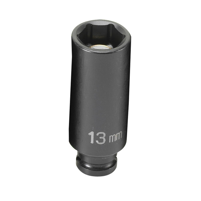 SOC 13MM 1/4D IMP MAG 6PT DP BLK