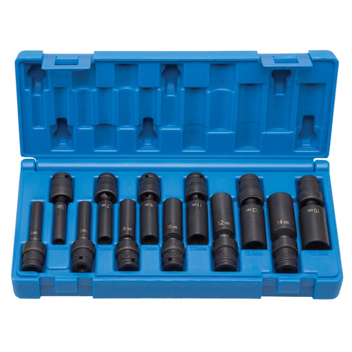 1/4" Drive 12 PC Deep Universal Metric Set