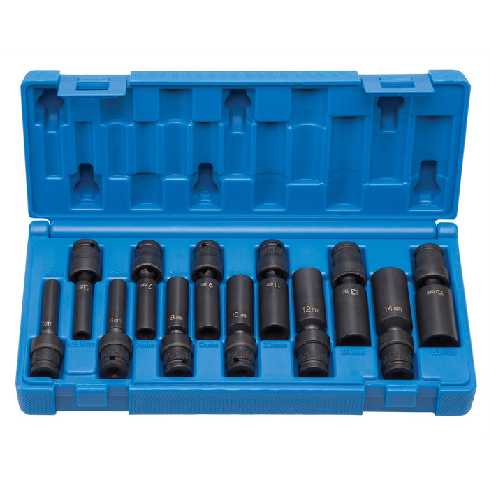 1/4" Drive 12 PC Deep Universal Metric Set