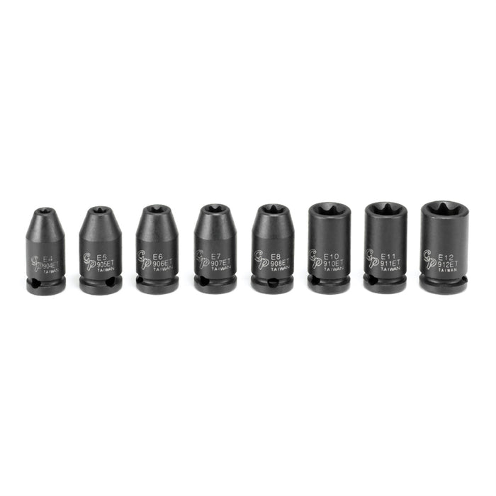 1/4" Drive 8 Pc External Torx Impact Socket Set