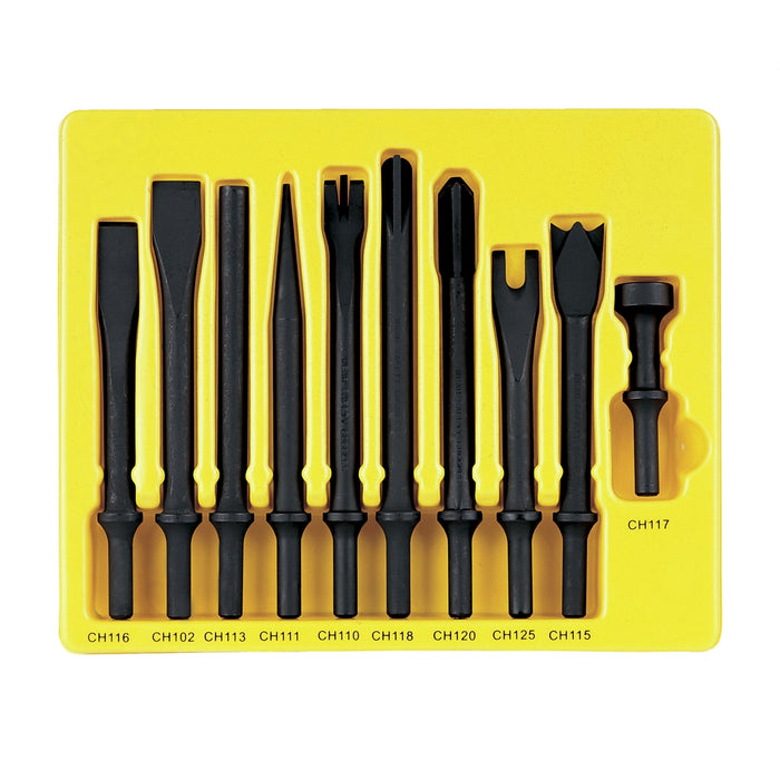 10PC GENERAL SERVICE CHISEL SET .401 SHANK