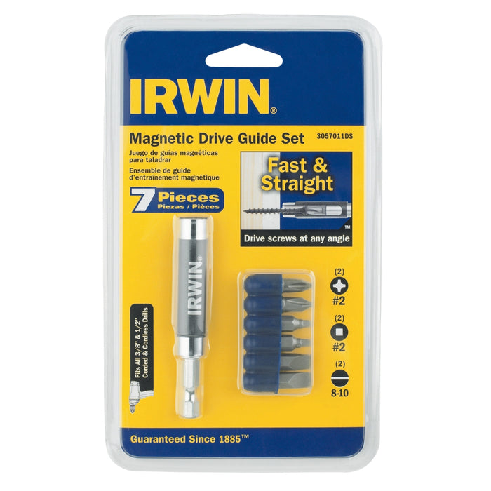 Drive Guide Set Magnetic (Philips Insert, Sq Recess Insert, Slotted Insert Bits) - 7 Pc.