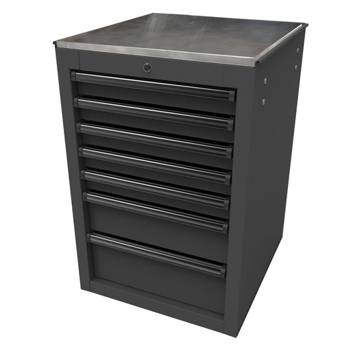 22" RS Pro 7-Drawer Side Cabinet Black