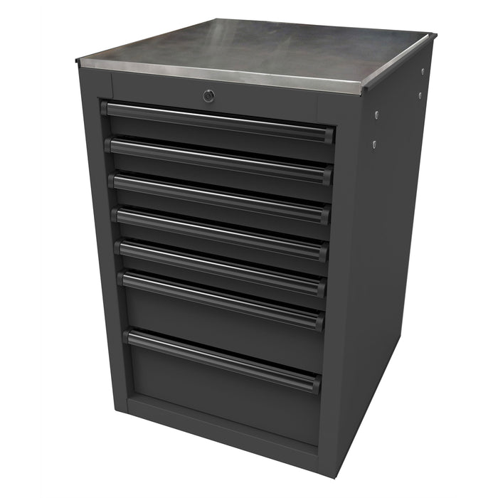 22" RS Pro 7-Drawer Side Cabinet Black