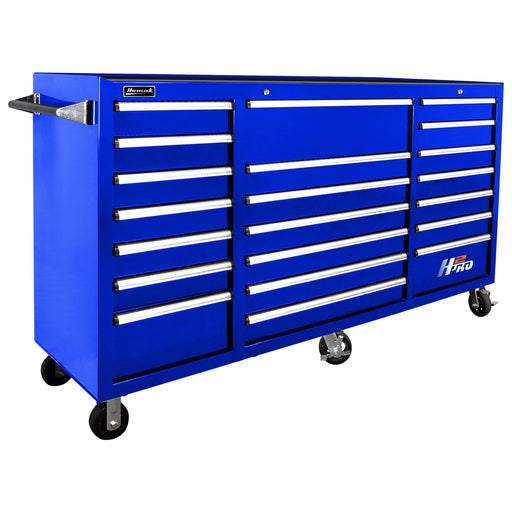 72" H2Pro Series 21 Drawer Rolling Cabinet - Blue