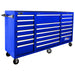 72" H2Pro Series 21 Drawer Rolling Cabinet - Blue