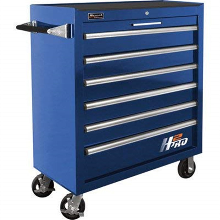 H2PRO Series 36" 6-Drawer Roller Cabinet, Blue