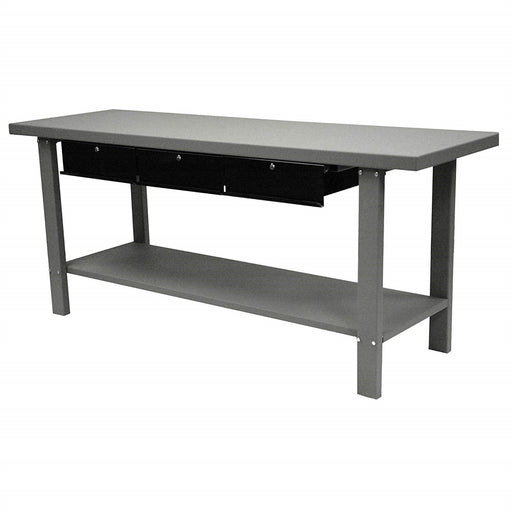 79" Industrial Steel Workbench 3-Drawers