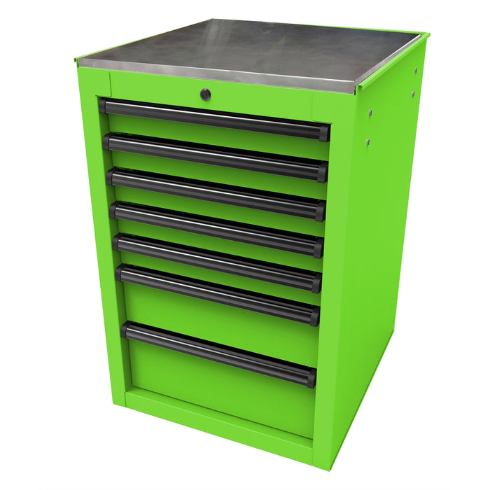 22" RS Pro 7-Drawer Side Cabinet Lime Green