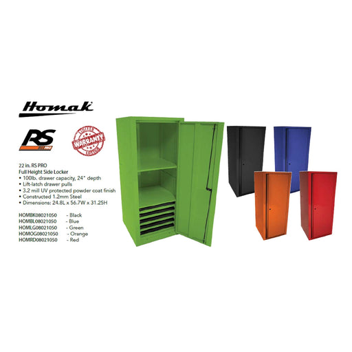 22" RS Pro Full Height Side Locker Orange