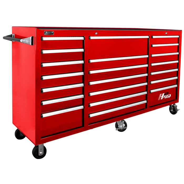 72" H2Pro Series 21 Drawer Rolling Cabinet - Red