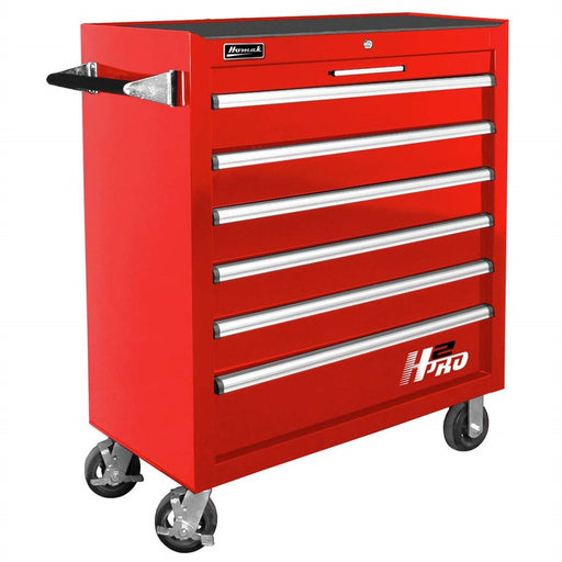 H2Pro Series 36" 6-Drawer Roller Cabinet, Red