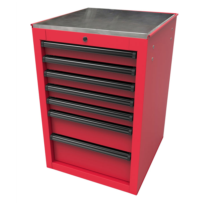 22" RS Pro 7-Drawer Side Cabinet Red