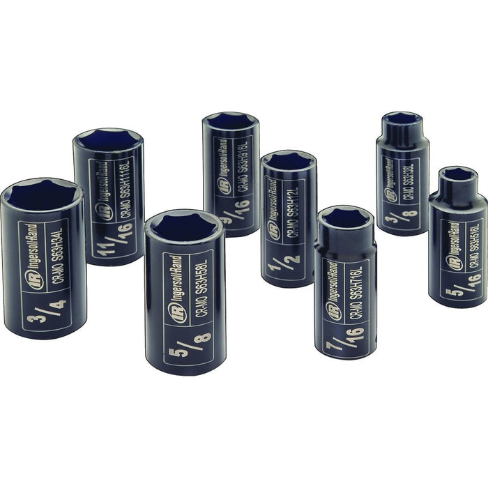 3/8" Drive SAE Deep Impact Socket Set, 8 Piece