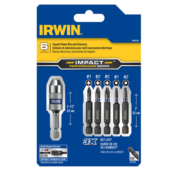 6-Piece Impact Power Bits and Extension Set