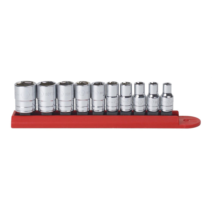 10PC 1/4" DRIVE 6PT SAE SOCKET SET