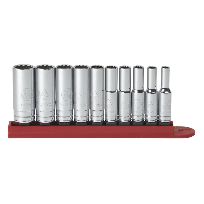 10PC 1/4DR 12PT DEEP SAE SOCKET SET