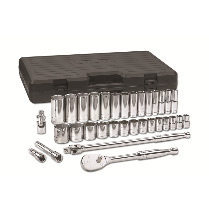 33 PC 1/2" DR 6 PT SAE STD & DEEP SOCKET SET