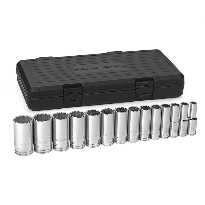 14 PC 1/2" DR SAE DEEP 12 PT SOCKET SET