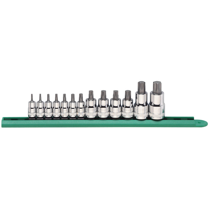 13-Pc 1/4", 3/8", 1/2" Drive Stubby Torx  Bit Set