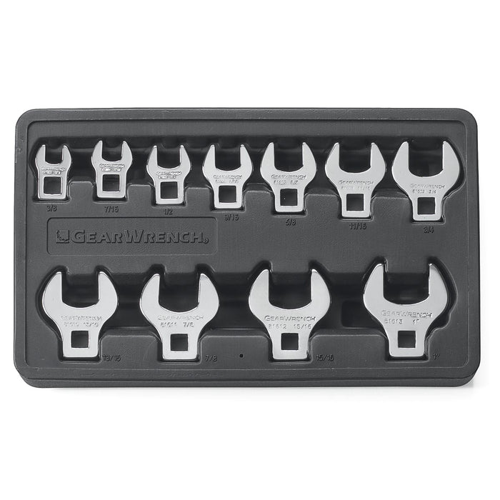 11PC SAE CROWFOOT WRENCH SET 3/8" - 1"