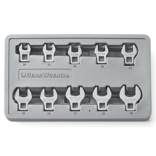 10PC METRIC CROWFOOT WRENCH SET 10MM-19MM