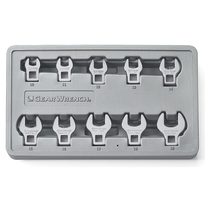 10PC METRIC CROWFOOT WRENCH SET 10MM-19MM
