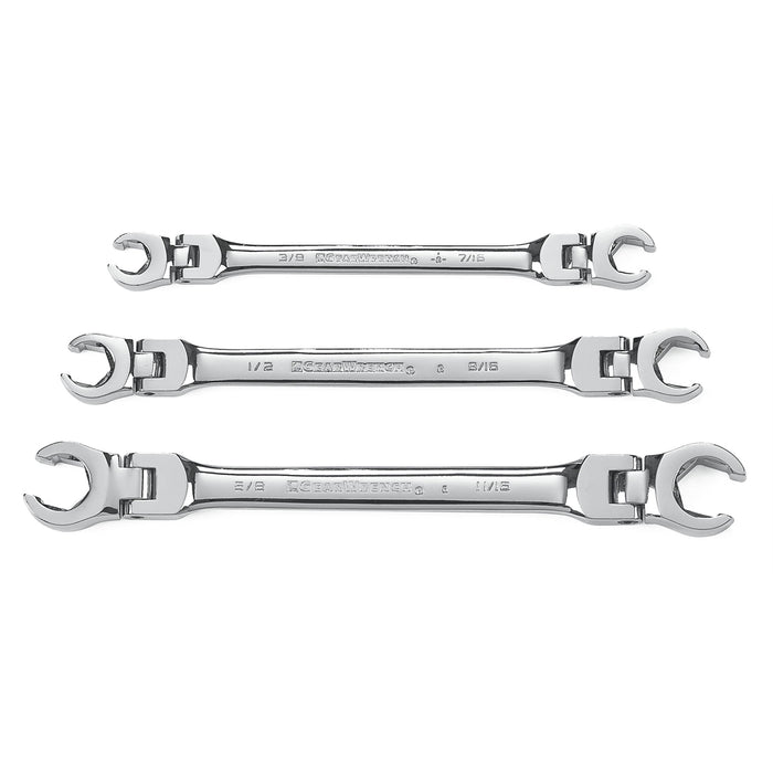 3 pc Flex Flare Nut Wrench Set- SAE